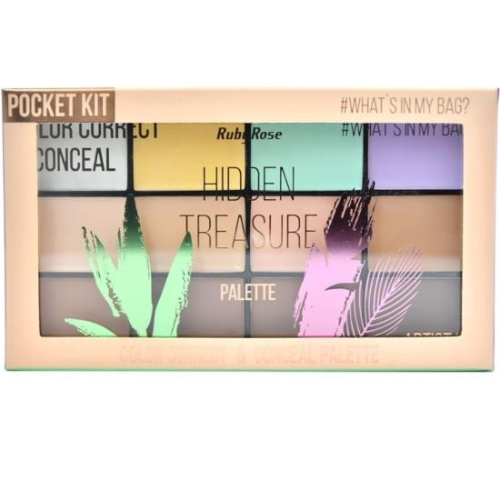 Paleta Color Correct & Conceal, Hidden Treasure Pocket Kit Ruby Rose HB8098, 12 nuante [1]