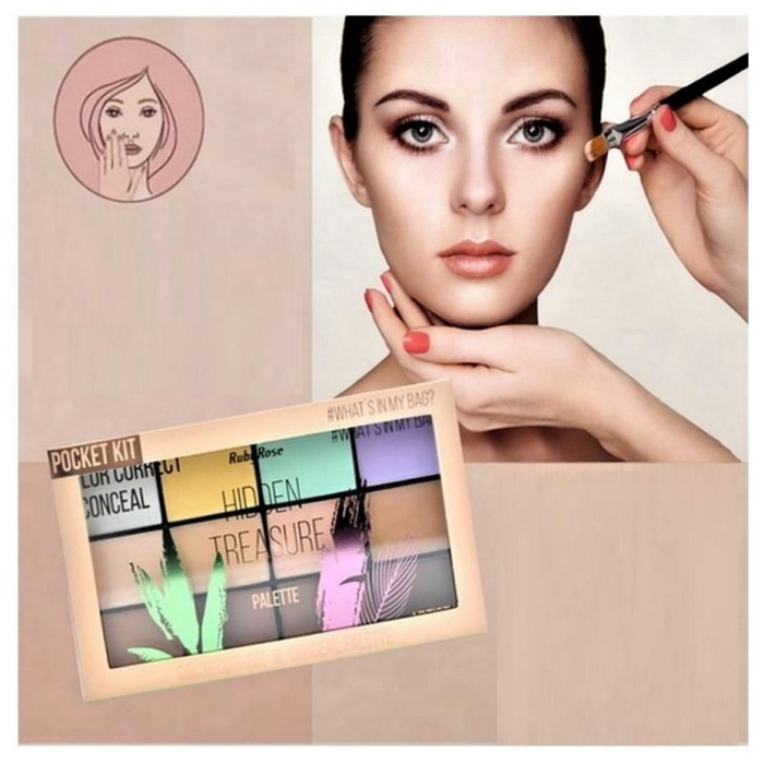 Paleta Color Correct & Conceal, Hidden Treasure Pocket Kit Ruby Rose HB8098, 12 nuante [4]