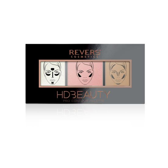Paleta de machiaj pentru contur, Pro Contour, HD Beauty, Revers, nr 02, 12,5 g [1]