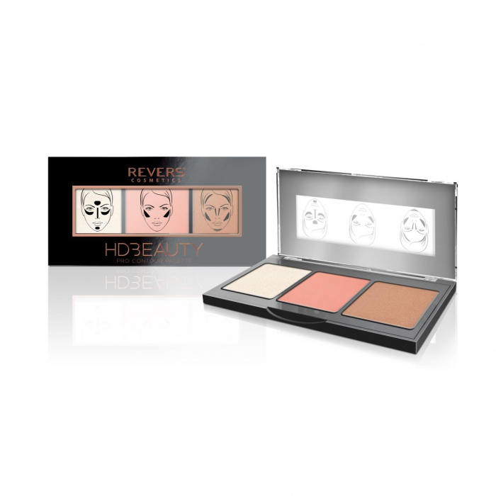 Paleta de machiaj pentru contur, Pro Contour, HD Beauty, Revers, nr 03, 12,5 g [3]