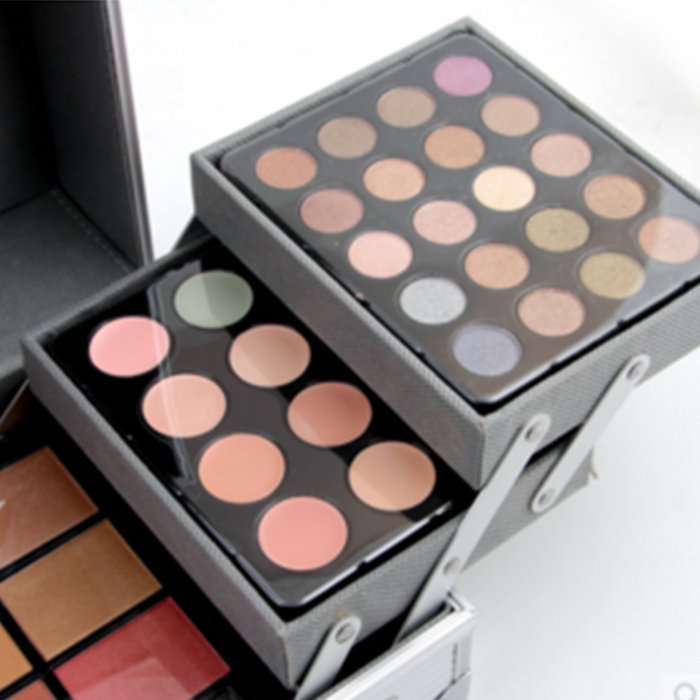 Paleta de makeup Miss Rose, 114 nuante, 4 aplicatoare, 2 creioane de buze, 2 creioane de ochi, trusa argintie [4]