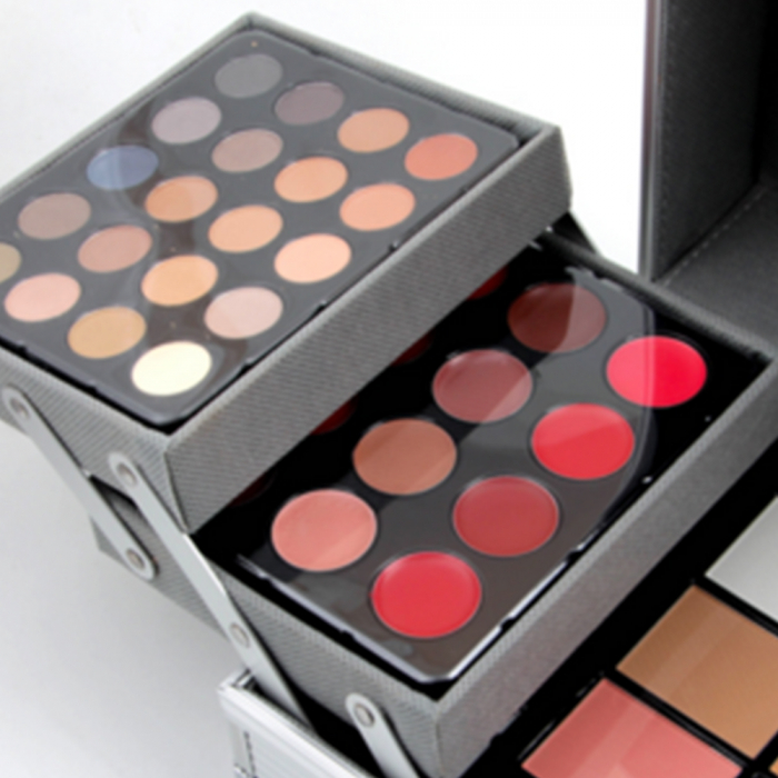 Paleta de makeup Miss Rose, 114 nuante, 4 aplicatoare, 2 creioane de buze, 2 creioane de ochi, trusa argintie [3]