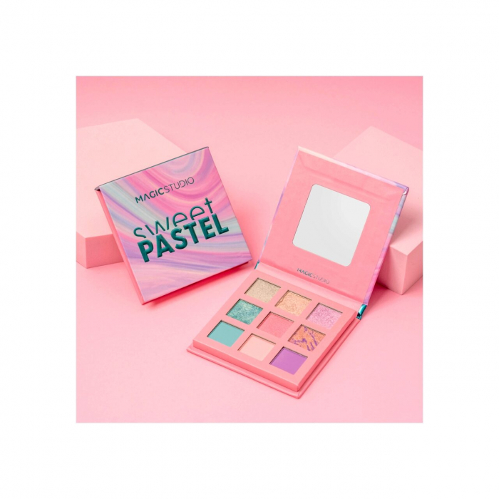 Paleta fard de pleoape Sweet Pastel, 9 Culori, Magic Studio [4]