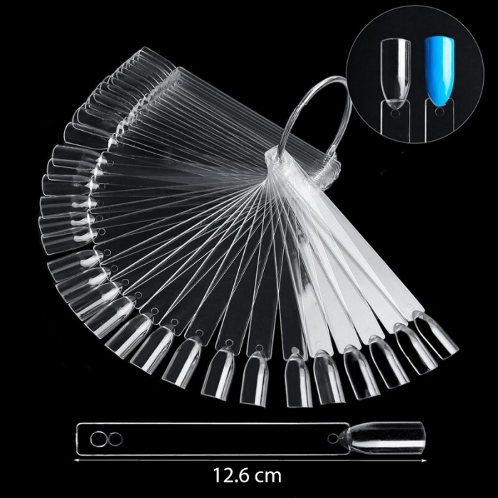 Paletar tipsuri unghii false prezentare 50 culori, Transparent [2]