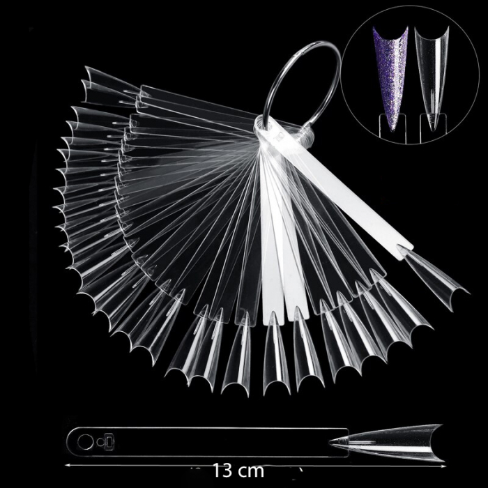 Paletar expunere culori, cu tipsuri unghii false 50 culori, Transparent [3]