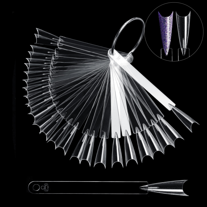 Paletar expunere culori, cu tipsuri unghii false 50 culori, Transparent [1]
