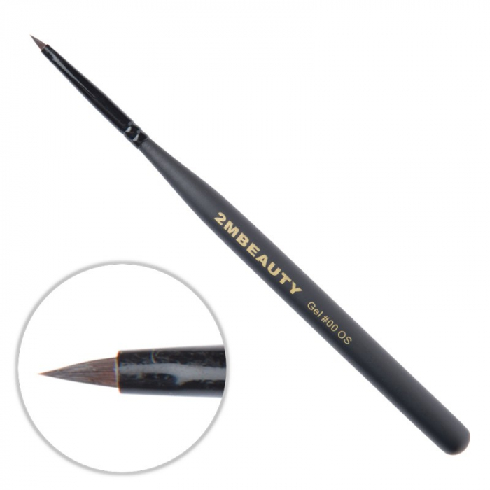Pensula gel 2M Black Beauty Ascutit nr. 00OS [1]