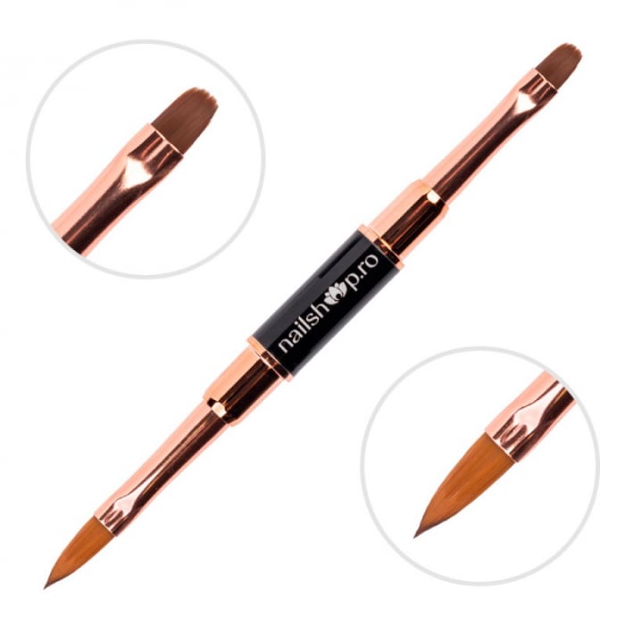 Pensula gel Nailshop - doua capete - Oval #6 - Sharp #6 [1]