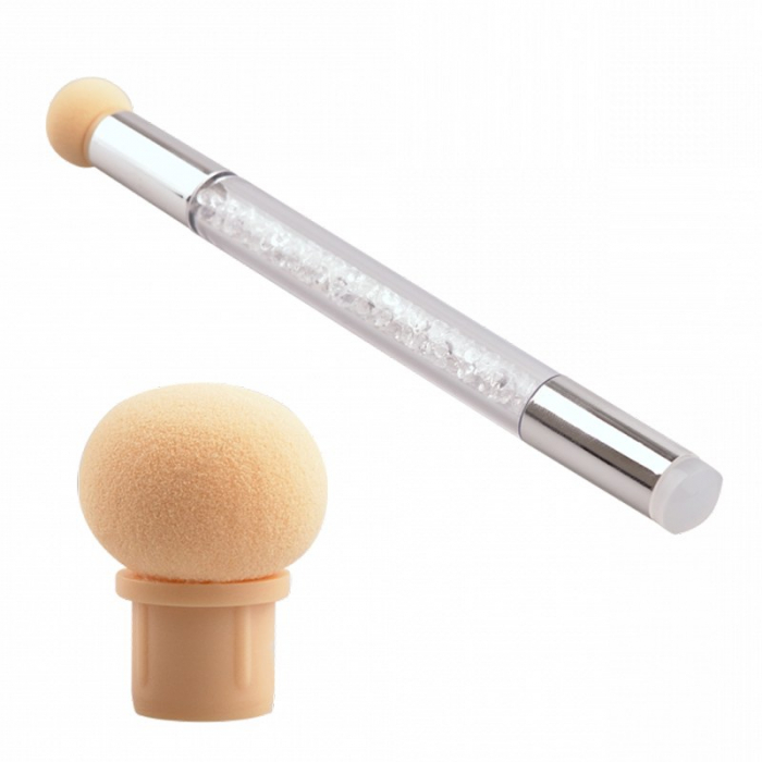Pensula nail art 2M Ombre cu burete rotunjit si stampila [1]