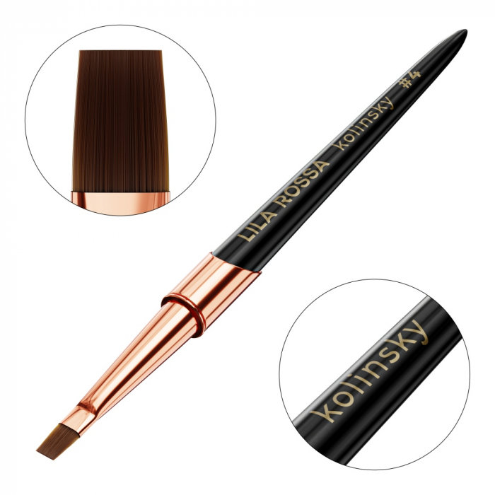 Pensula unghii Flat Gel brush Lila Rossa VIP Premium Kolinsky #4 [2]