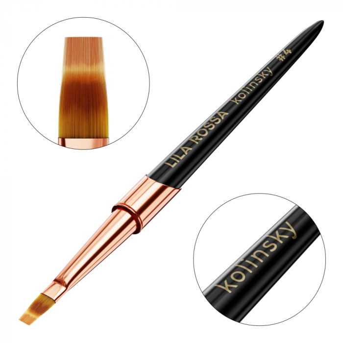 Pensula unghii Ombre Brush Lila Rossa VIP Premium Kolinsky #4 [2]