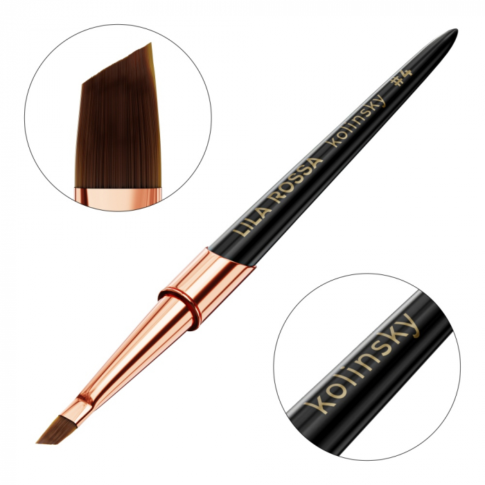 Pensula unghii Slant brush Lila Rossa VIP Premium Kolinsky #4 [2]