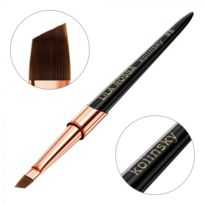 Pensula unghii Slant brush Lila Rossa VIP Premium Kolinsky #6 [2]