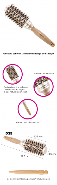 Perie de par din ceramica Lila Rossa Dynamic Brush Ceramic + Ion D32 [5]