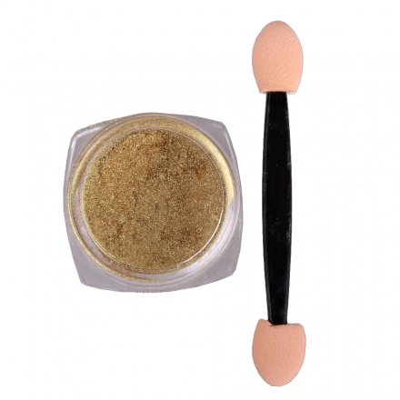 Pigment holografic cu efect de oglinda, cu aplicator, 2 g, gold [5]