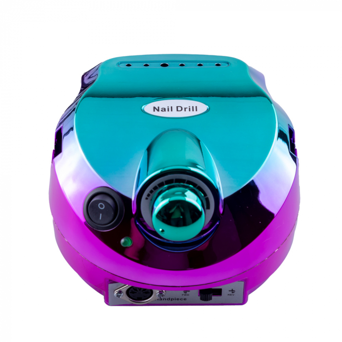 Pila electrica, freza de unghii, Miley, 65W, 35.000 rpm, chameleon verde/roz [3]