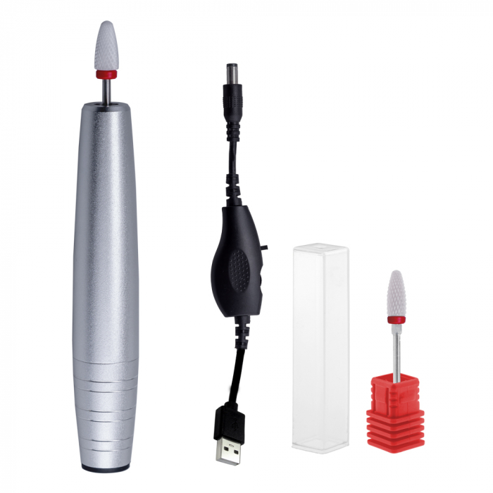Pila electrica, freza unghii, Miley, 25.000 rpm, alimentare USB, gri [6]