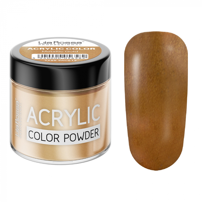 Pudra acrilica color, Lila Rossa, Metallic Gold, 7 g [2]