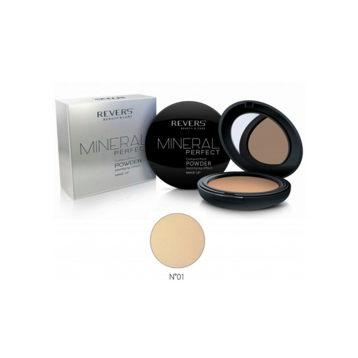 Pudra pentru fata, Compacta, Mineral Perfect, Revers, 01 [2]