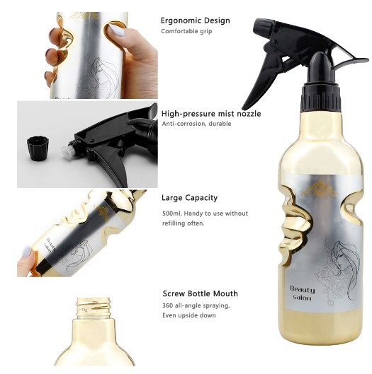 Pulverizator apa ERGONOMIC coafor frizerie, 500 ml, gold, 1214-17-2 [3]