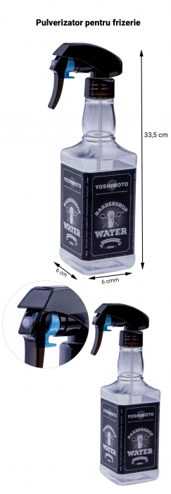 Pulverizator pentru frizerie, din plastic dur, transparent, 500 ml [3]