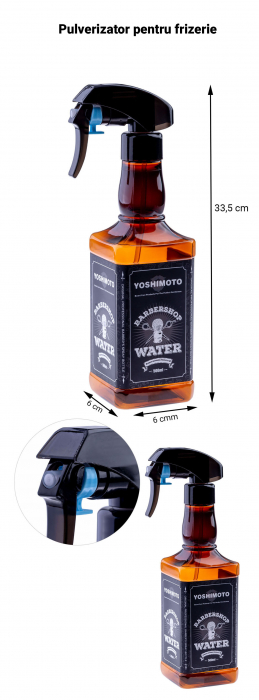 Pulverizator pentru frizerie, din plastic dur, maro, 500 ml [3]