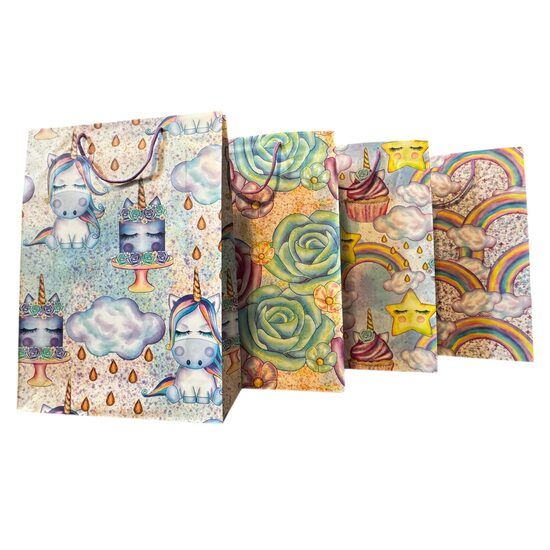 Pungi de cadou pentru copii, XL, set de 12 buc, model Unicorn [1]