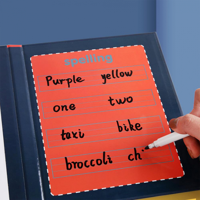 Puzzle Karemi, joc de ortografie cu litere magnetice si tabla de scris, tip carte, invatare limba engleza, 54 piese, K01B-10139 [4]