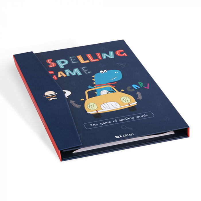 Puzzle Karemi, joc de ortografie cu litere magnetice si tabla de scris, tip carte, invatare limba engleza, 54 piese, K01B-10139 [6]