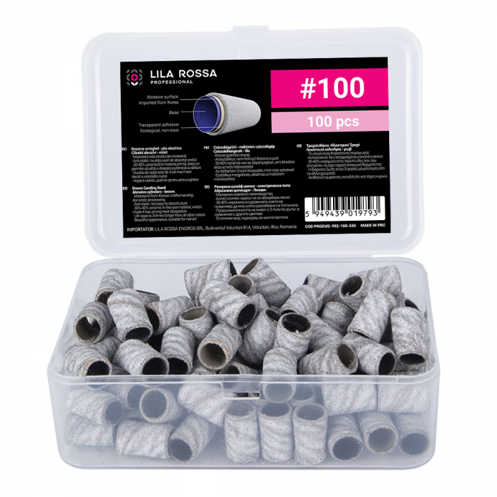 Rezerve smirghel pentru freza unghii, 100 bucati, zebra, #100, inele smirghel pentru pila electrica unghii [2]
