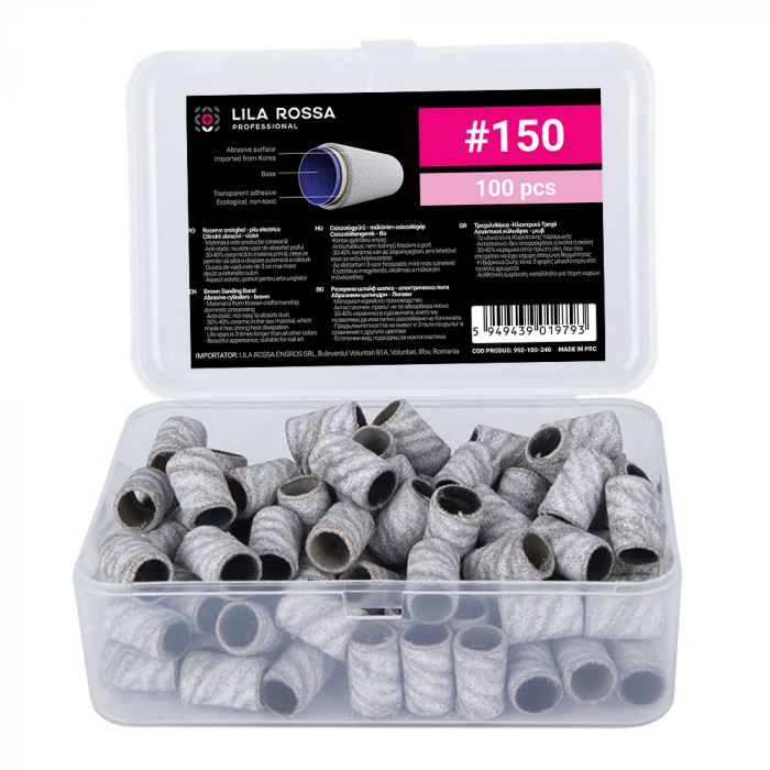 Rezerve smirghel pentru freza unghii, 100 bucati, zebra, #150, inele smirghel pentru pila electrica unghii [2]
