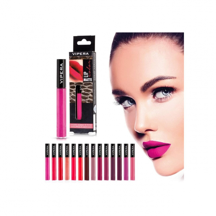 Ruj lichid mat, rezistent la transfer, Lip Matte Color, Vipera, Nr. 607, Vintage, maro inchis [2]