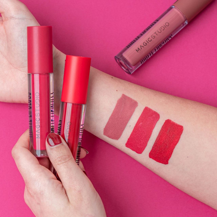 Ruj Lichid rezistent la apa, Matte Passion, Nr. 03, Rouge Perfect, Magic Studio [3]