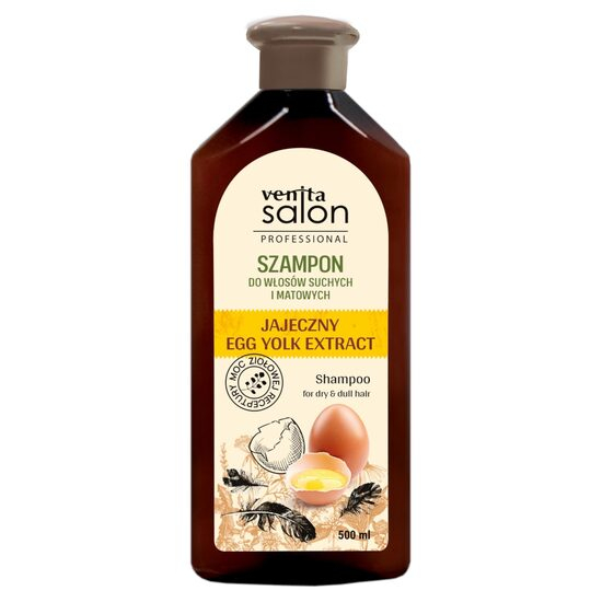 Sampon Herbal, cu Extract de Galbenus de Ou, Salon Professional, pentru par uscat si tern, Venita, 500ml [1]