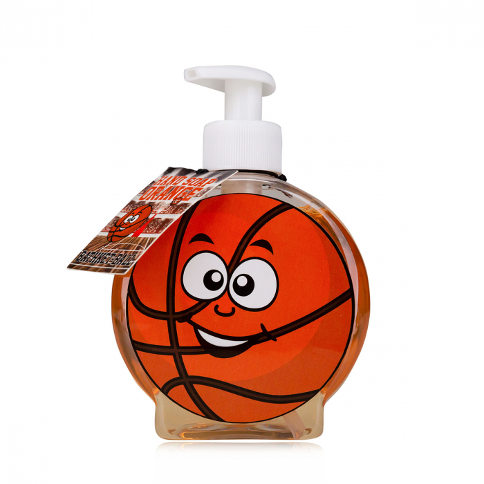 Set cadou barbati, sapun, 350ml hand soap BATHKET-BALL in dispenser, fragrance: Orange, col. white/orange, PU 6/24, set cadou craciun [1]
