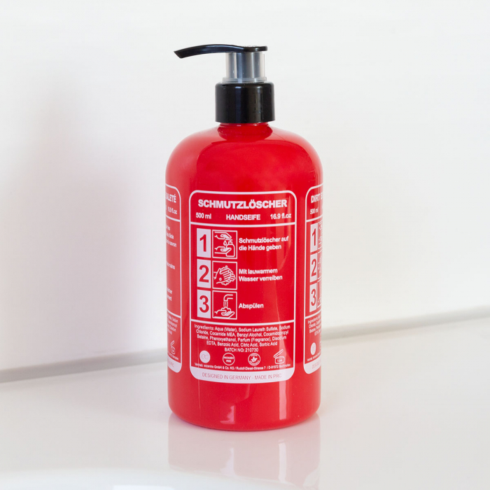 Set cadou barbati, sapun, 500ml hand soap DIRT EXTINGUISHER in fire extinguisher shaped bottle, fragrance: Musk, col. red/white, PU 6/24, set cadou craciun [1]