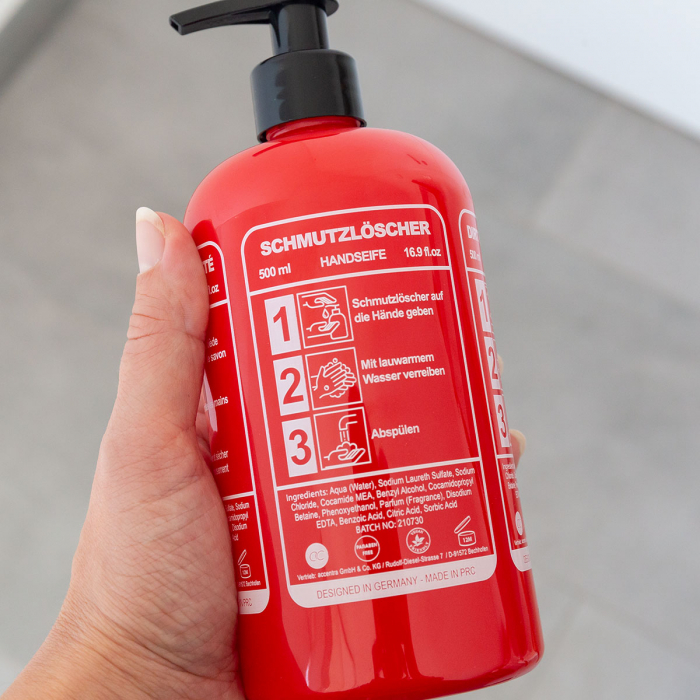 Set cadou barbati, sapun, 500ml hand soap DIRT EXTINGUISHER in fire extinguisher shaped bottle, fragrance: Musk, col. red/white, PU 6/24, set cadou craciun [2]