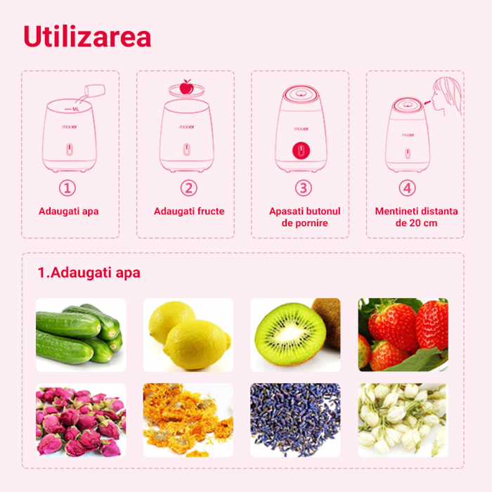 Sauna faciala cu ionizare Lila Care, deschidere pori, pulverizator aburi, curatarea fetei, alb [3]