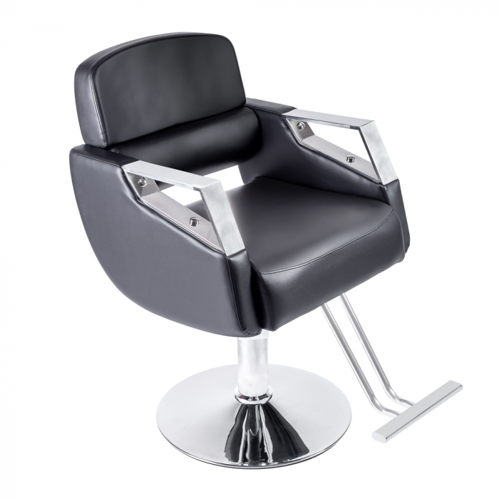 Scaun frizerie coafor Armand, reglabil pe inaltime, cu suport pentru picioare, negru [2]