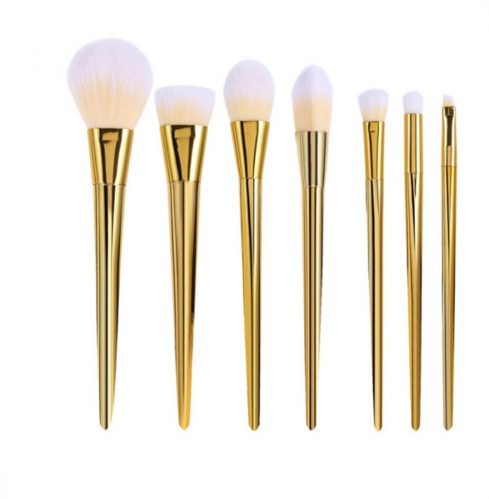 Set pensule makeup Lila Rossa, cu maner auriu, 7 buc [1]