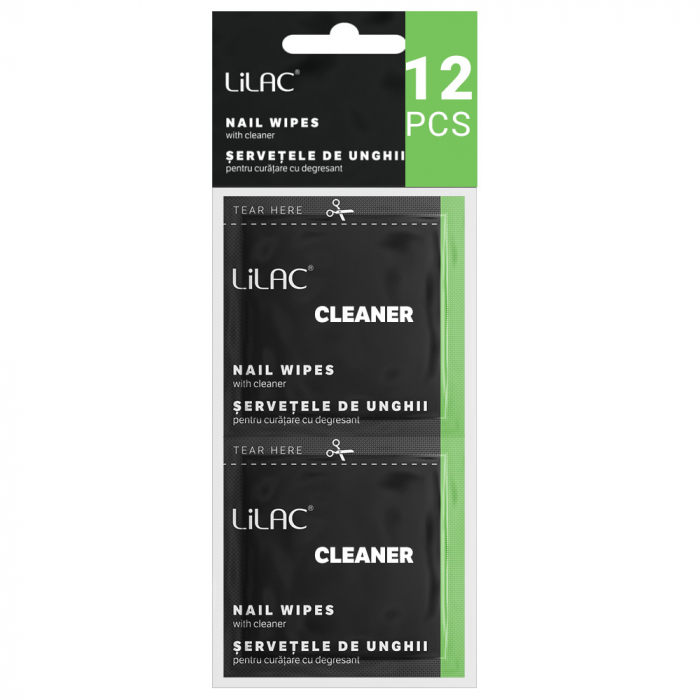 Lilac, servetele unghii cu degresant, 12 bucati [2]