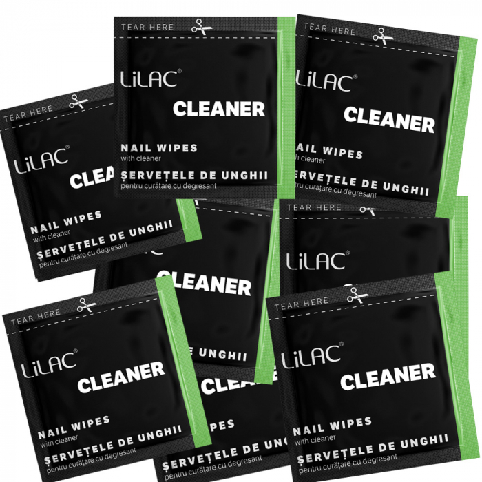 Lilac, servetele unghii cu degresant, 12 bucati [3]