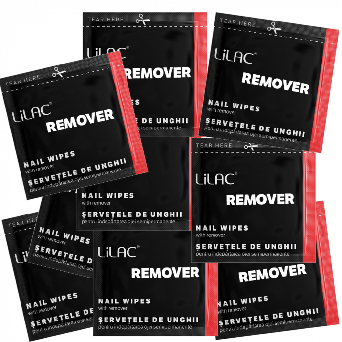 Lilac, servetele unghii cu soak off remover, 12 bucati [3]