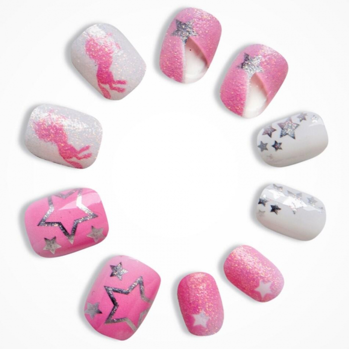 Set 10 unghii false Starshine Nails, cu adeziv Press-On, pentru fetite, Martinelia [2]