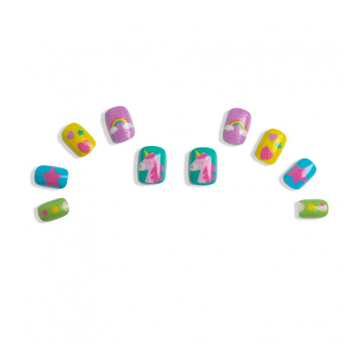 Set 10 unghii false Unicorn Nails, cu adeziv Press-On, pentru fetite, Martinelia 35045 [2]