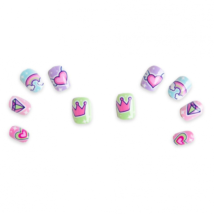 Set 10 unghii false Unicorn Nails, cu adeziv Press-On, pentru fetite, Martinelia 62500 [2]