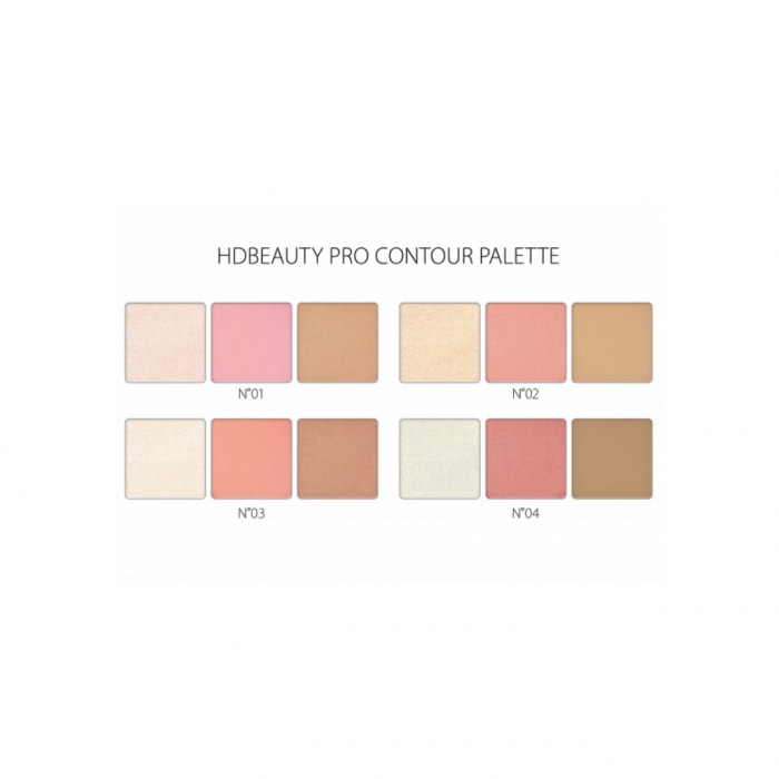 Set 12 bucati Paleta de machiaj pentru contur, Pro Contour, HD Beauty, Revers, 12,5 g [3]