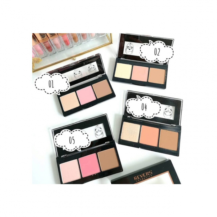 Set 12 bucati Paleta de machiaj pentru contur, Pro Contour, HD Beauty, Revers, 12,5 g [4]