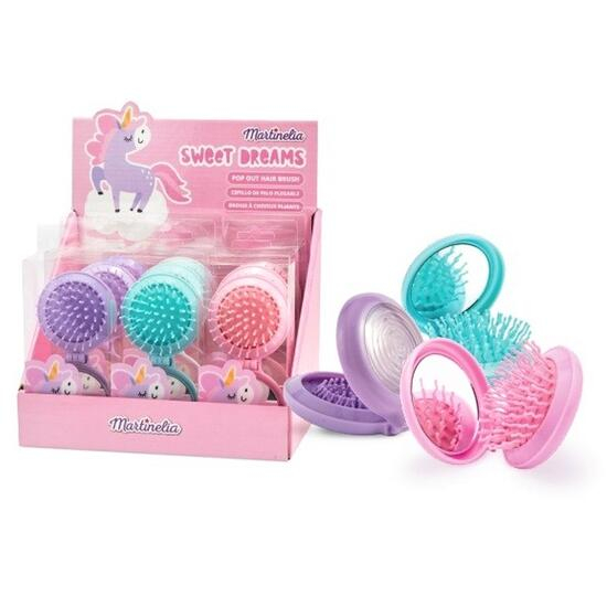 Set 12 perii de par pentru copii pliabile cu oglinda si joc labirint Martinelia 3015w [1]