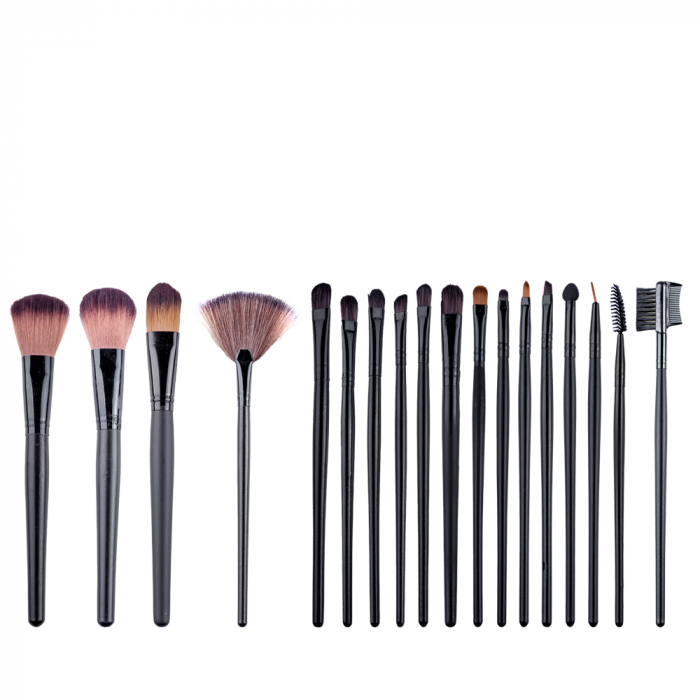 Set 18 pensule makeup Megaga, cu husa neagra [13]